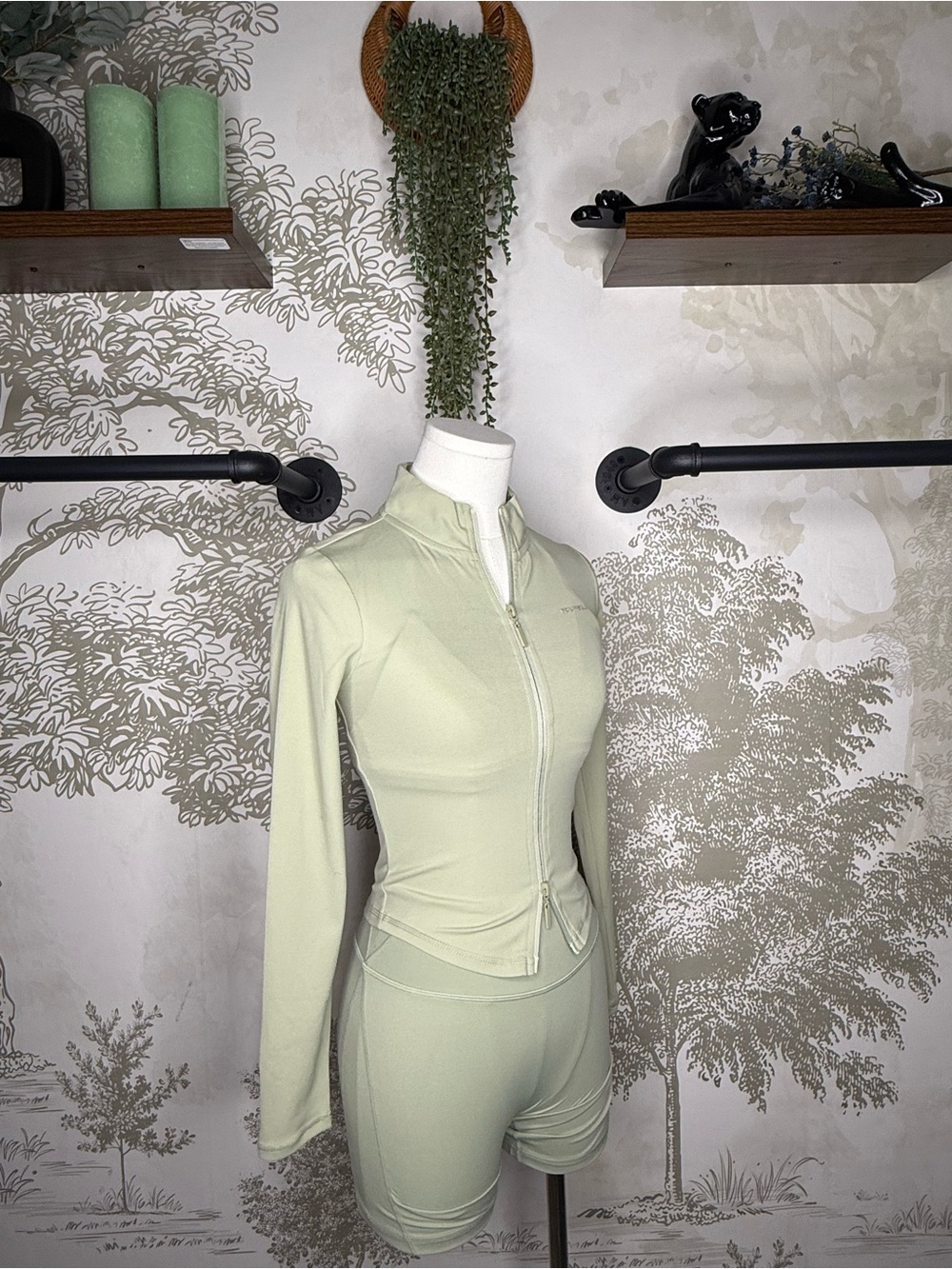 Light Green Zip-Front Athletic Jacket - Picture 4 of 4